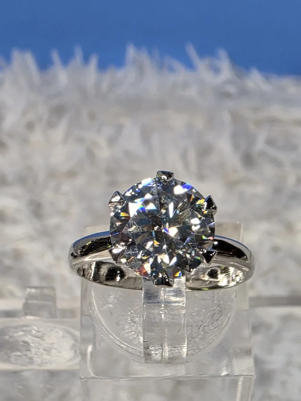Moissanite 4 Carat Round Brilliant Solitaire Ring